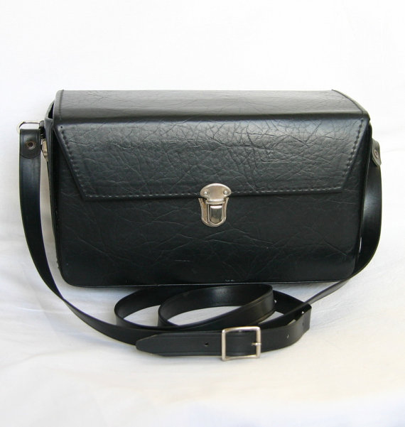 vintage camera case black