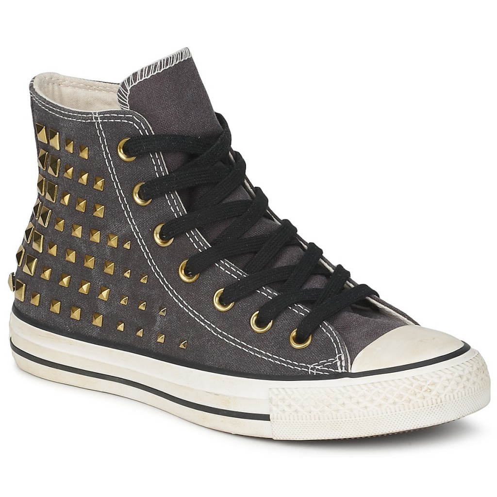 Converse alte grigie con borchie dorate