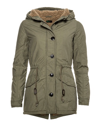 Parka verde militare Benetton autunno inverno 2013 2014