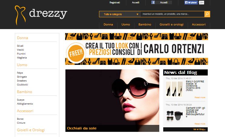 Drezzy.it homepage