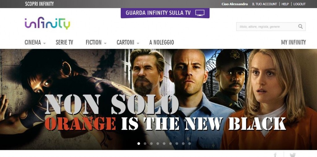 Infinity homepage