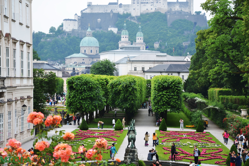 Vista dai giardini Mirabell