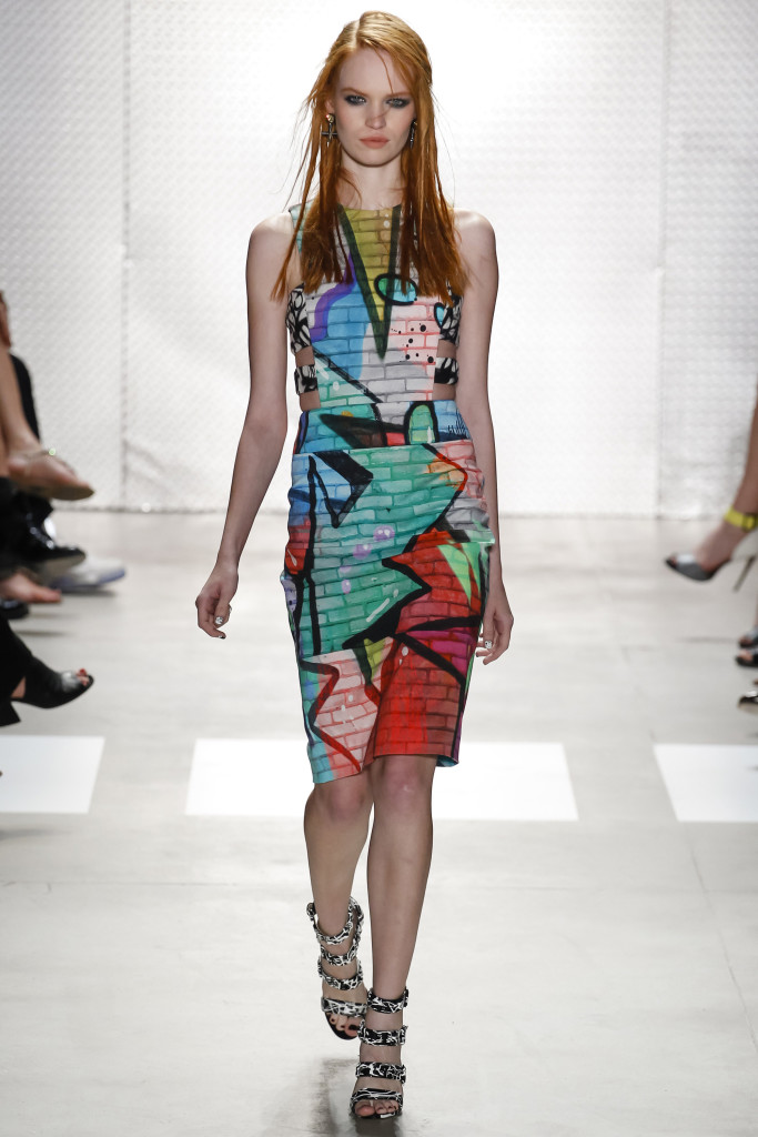 Nicole Miller abito street art NW fashion week spring summer 2016